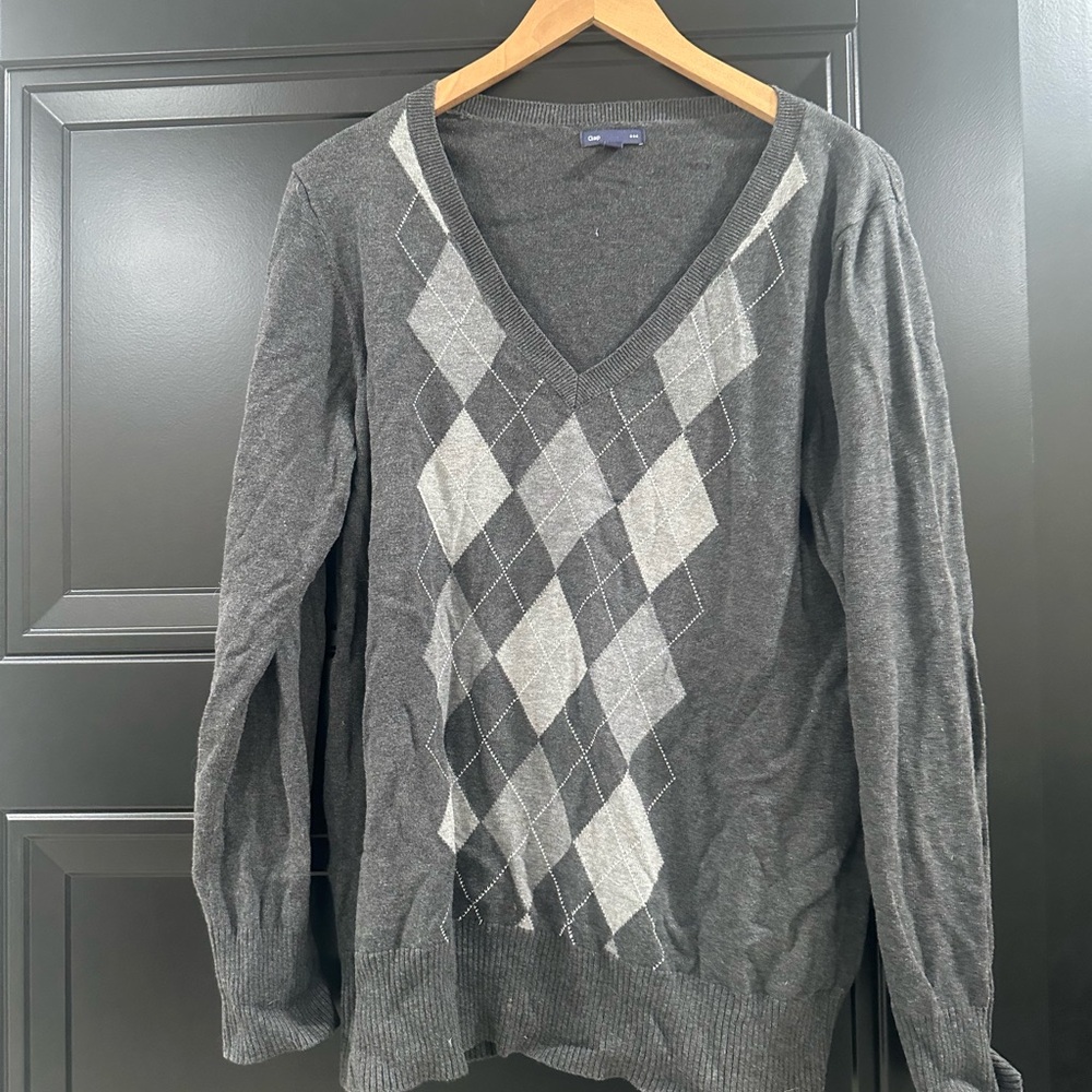GAP Charcoal Gray Knit Crewneck Sweater